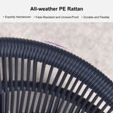 PURPLE LEAF 9 Pieces Outdoor Dining Set All Weather Wicker Patio Dining Set with Rectangular Aluminum Table and Modern Armrest Dining Chairs for Garden Deck Backyard Kitchen, Grey PURPLE LEAF