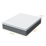 PurrJoys 14 Inch Queen Mattress, Cooling-Gel Memory Foam and Pocket Spring Hybrid Mattress, Queen Bed Mattress in a Box, CertiPUR-US Certified, Medium Firm, Queen Size Mattress PurrJoys