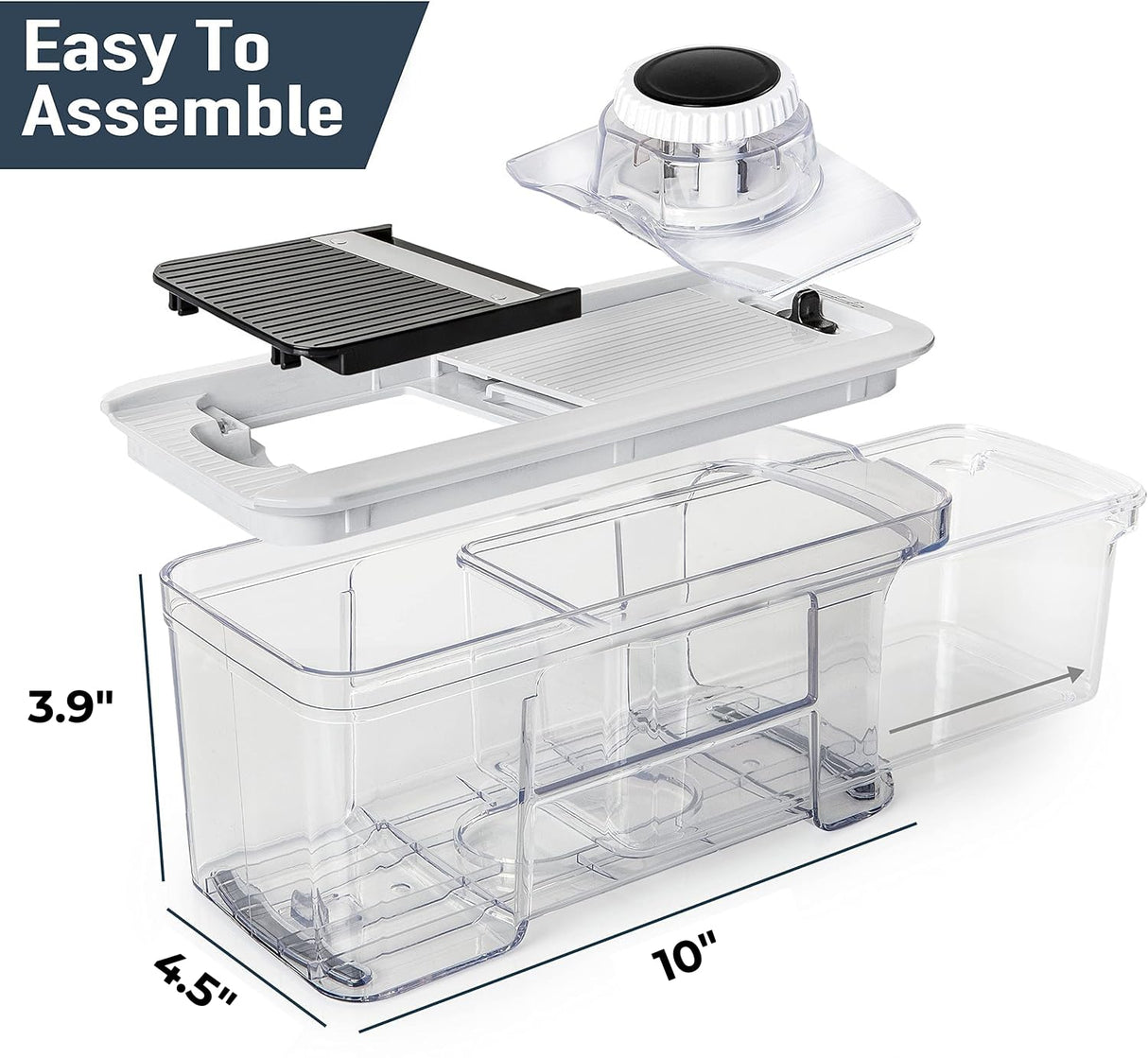 Fullstar All-in-1 Vegetable Chopper, Mandoline Slicer & Cheese Grater - French Fry Cutter & Veggie Dicer - Cheese Slicer - Includes Bonus Handheld Spiralizer (6 in 1, Black/White) fullstar