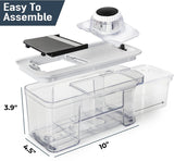 Fullstar All-in-1 Vegetable Chopper, Mandoline Slicer & Cheese Grater - French Fry Cutter & Veggie Dicer - Cheese Slicer - Includes Bonus Handheld Spiralizer (6 in 1, Black/White) fullstar