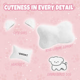 Vigosit Cute Gaming Chair with Lumbar Cushion and Decorated Ears, Ergonomic Computer Chair with Footrest, Reclining PC Game Chair for Girl, Teen, White Vigosit