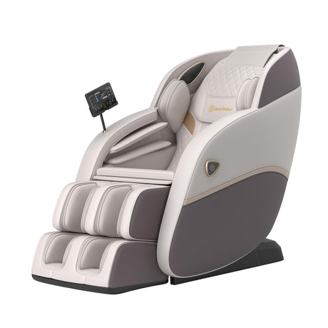 Real Relax 3D Massage Chair Full Body SL-Track, Zero Gravity Recliner with 16 Massage Modes, Body Scan, Wasit Heating, Foot Rollers, Bluetooth, Favor-22 Brown Real Relax