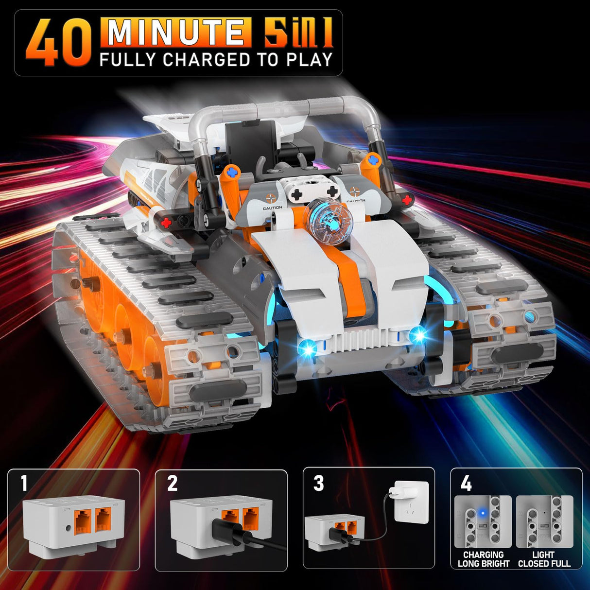 5in1 STEM Building Toys for Kids 6-14, Remote & APP Controlled Mech Robots/Heavy Tanks/Tracked Racer STEM Building Kit for Kid Science Learning, 552 Pcs DIY Building Blocks Set Gifts for Boys & Girls QHECTTY