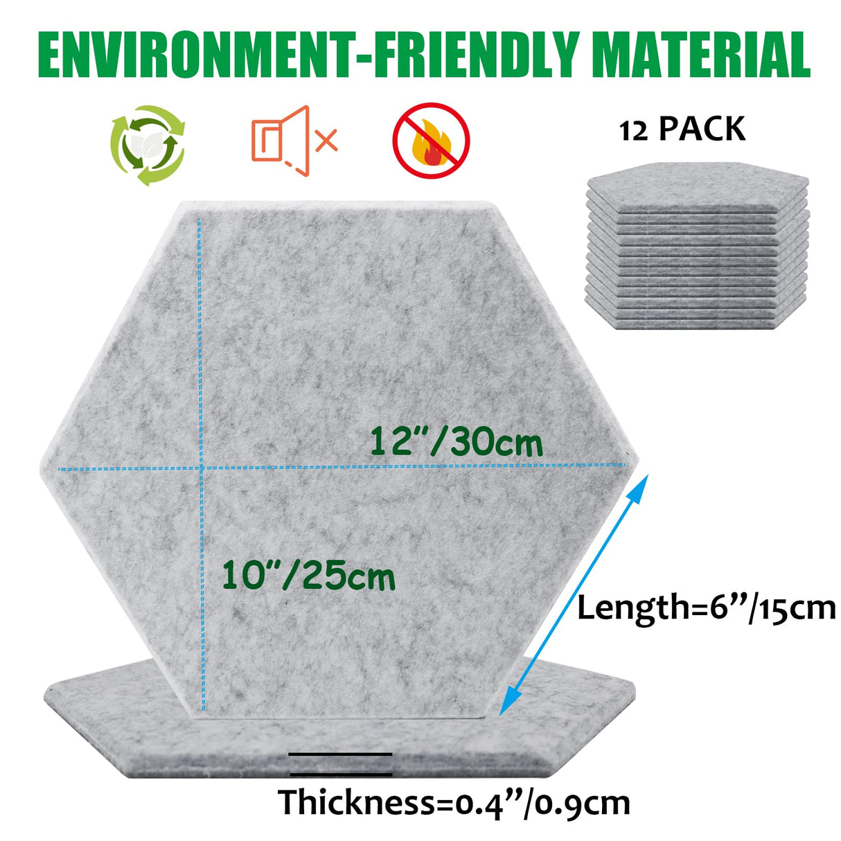 SK Studio 12 Pack Hexagon Acoustic Panels, 12" X 10" X 0.4" Self-adhesive Sound Proof Foam Panels Fireproof Soundproof Panels Absorbing Noise for Music Studio & Offices, Pink SK Studio