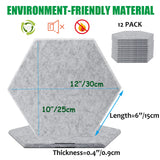 SK Studio 12 Pack Hexagon Acoustic Panels, 12" X 10" X 0.4" Self-adhesive Sound Proof Foam Panels Fireproof Soundproof Panels Absorbing Noise for Music Studio & Offices, Pink SK Studio