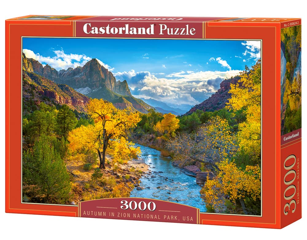 CASTORLAND 3000 Piece Jigsaw Puzzle, Autumn in Zion National Park, Nature and Landscape, USA, Adult Puzzle, Castorland C-300624-2