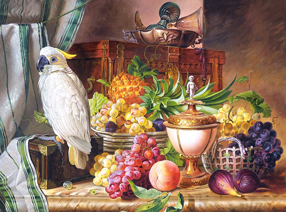 CASTORLAND 3000 Piece Jigsaw Puzzle, Still Life with Fruit and a Cockatoo, Josef Schuster, Adult Puzzle, Castorland C-300143-2 Castorland