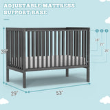 Saylike Baby Crib 5-in-1 Convertible, Wood Full Size Toddler Bed for Small Baby, Made of Sustainable Natural Pinewood Cribs, Non-Toxic Finish, Simplistic Nursery Furniture (Storm Gray) Saylike