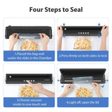 KOIOS Vacuum Sealer Machine, Automatic Food Sealer with Cutter, Dry & Moist Modes, Compact Design Powerful Suction Air Sealing System with 10 Sealing Bags & Air Suction Hose KOIOS