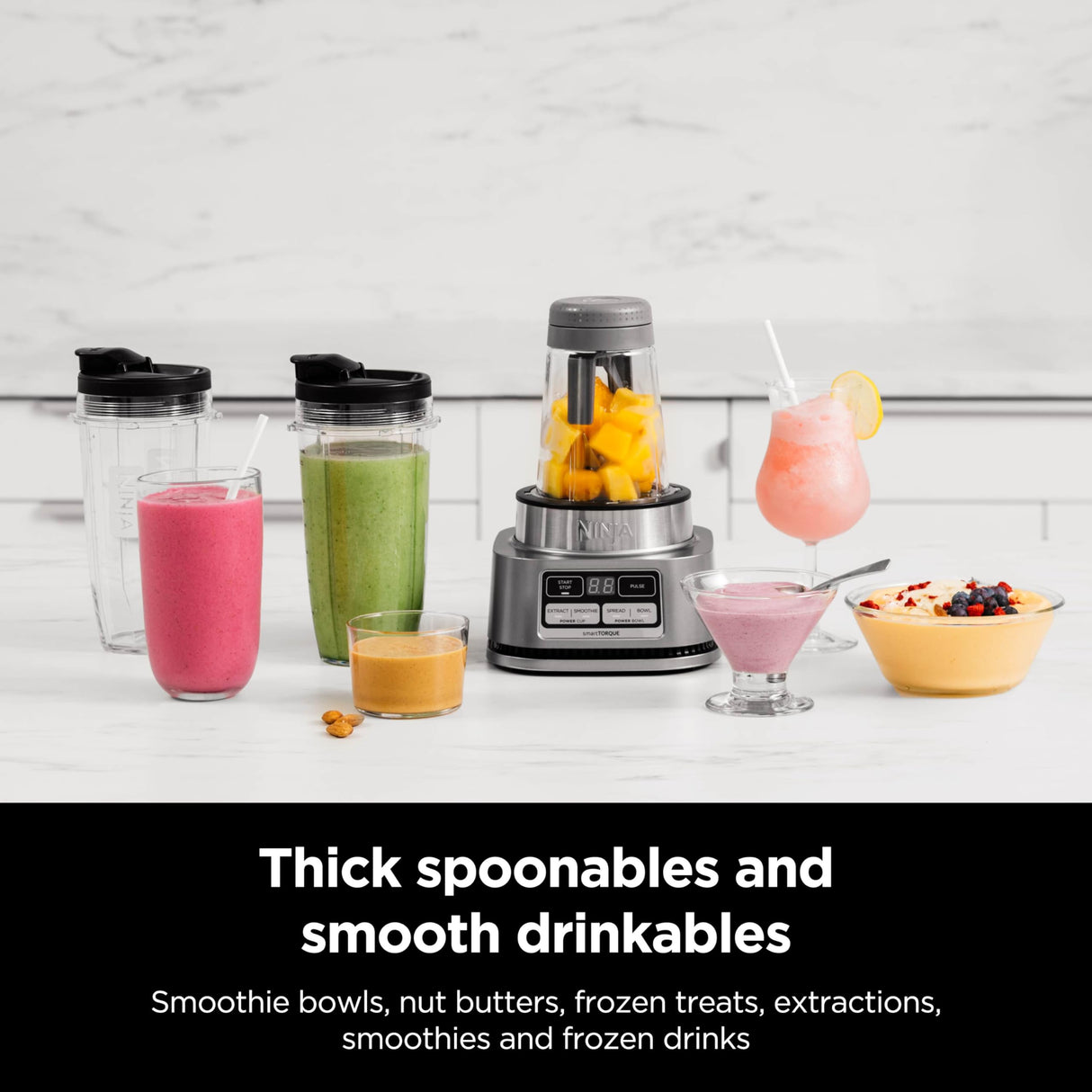 Ninja Blenders for Kitchen | Smoothie Blender, Mixer, Grinder - Premium Blending Performance for Sauces, Frozen Drinks, and More | 1200 Peak Watt Motor | SS101 Foodi Personal Smoothie Maker Ninja