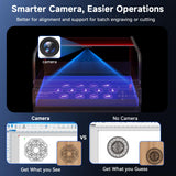 Creality Engraver Enclosed, Falcon2 Pro 60W Output Engraver and Cutter, 25000mm/min Speed Cutter Machine with Air Assist, Auto Fan, Camera Positioning for Wood and Metal Creality