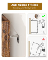 Piskyet Shoe Storage Cabinet with 2 Flip Drawers, Morden Fluted Narrow Shoes Rack Organizer Cabinet for Entryway with Anti-tilt Device,Hidden Handles,Rustic Brown Piskyet