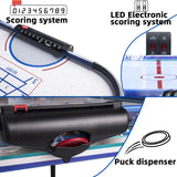 48" Air Hockey Game Table, Powered Ice Hockey Game Table Combines Bowling and Shuffleboard, Arcade Games Machines for Home with Round Corner Hyner