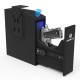 HARDROCK Biometric Slider Gun Safe for Handgun,Hidden Fingerprint Gun Safe Box for Home Nightstand Desk Bedside,Wall Mounted Lock Quickly Access Sliding Door Pistol safes,PIN Code Key HARDROCK