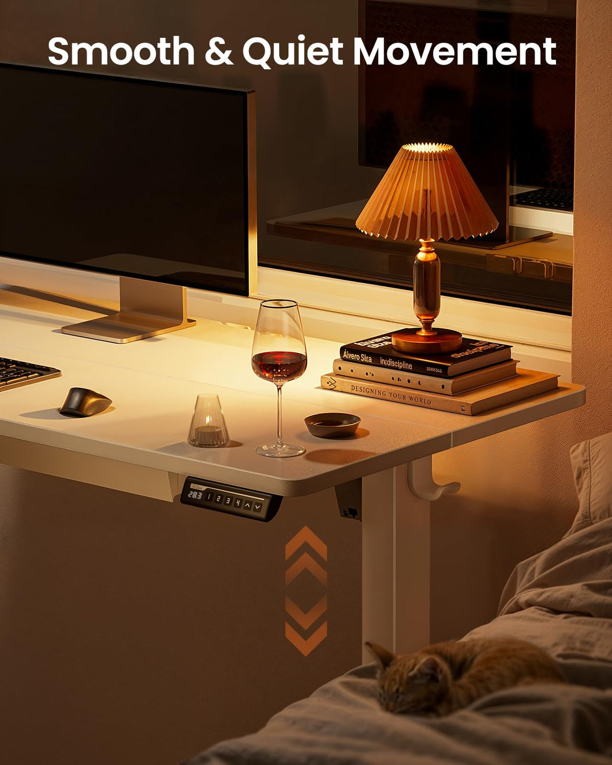 ErGear Electric Standing Desk with Drawers, 48" x 24" Height Adjustable Desk with 4 Preset, Home Office Computer Table with Splice Board, White ErGear