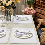 Homejoy Place Mats Set of 8 – Rectangle Rectangular Waterproof Fabric Polyester Cloth Washable Wipeable Heat Resistant Placemats for Kitchen Dining Dinner Table Indoor 13 x 19 Inch White HomeJoy