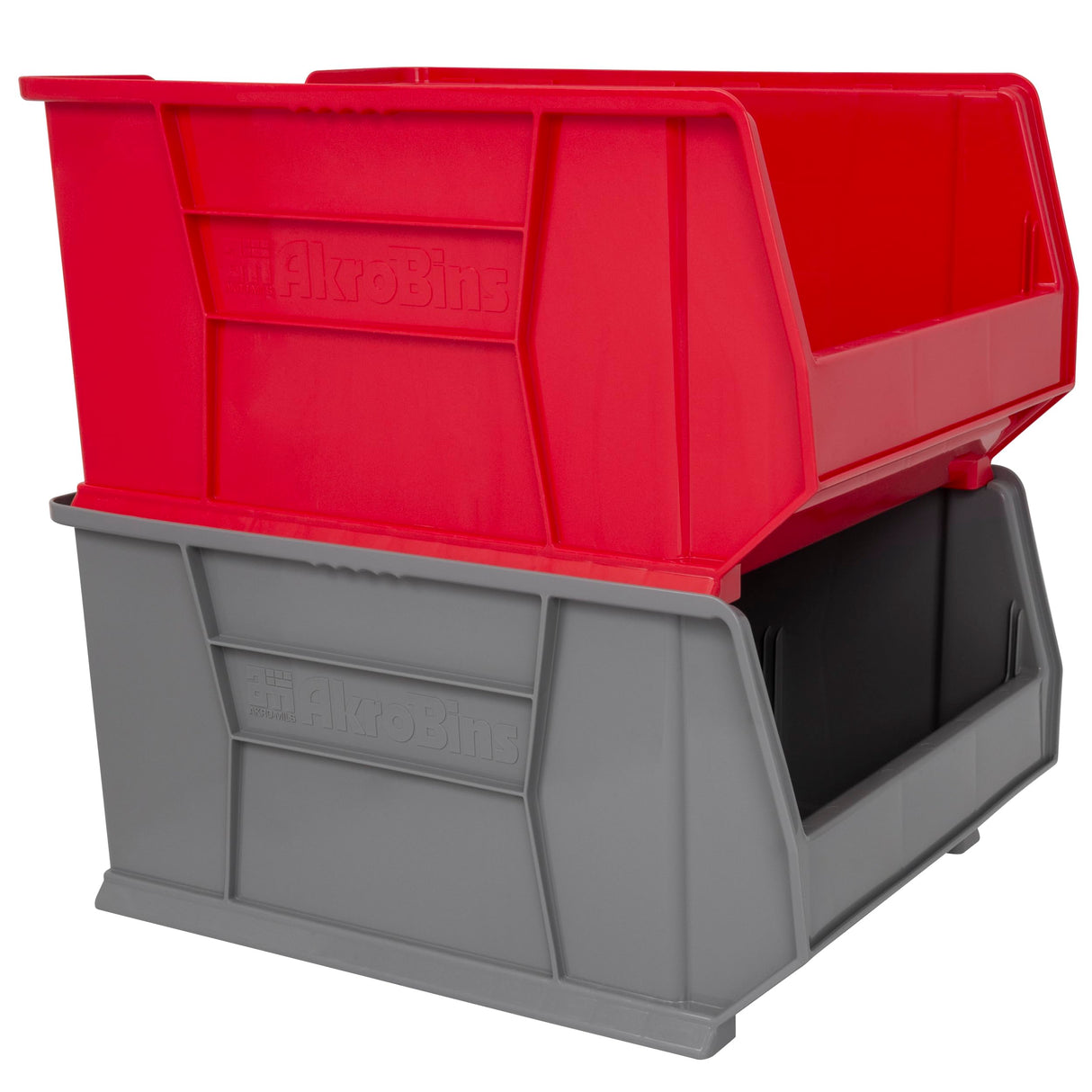 Akro-Mils 30289 Super-Size AkroBins Plastic Storage Bins, Space-Saving Stackable Bins for Garage, Classroom, Warehouse Organization, 24-Inch L x 18-Inch W x 12-Inch H, Grey, 1-Pack Akro-Mils