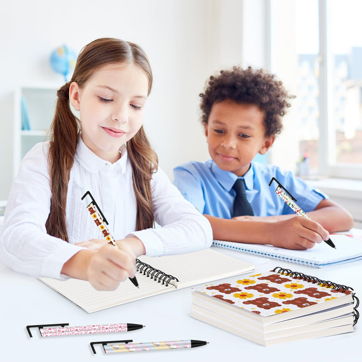 Spakon 24 Pcs Sublimation Notebook and Pen Set 24 Pcs A6 Line Spiral Notebooks Blank with 24 Pcs Sublimation Pens Bulk for DIY Classroom Office Writing Supplies Gifts Spakon