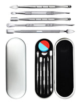 YETOOME 6 Pcs Wax Carving Tool Set with 5 ml Silicone Container and Portable Metal Case, Double-Ended Carving Tool Stainless Steel Wax Sculpting Tools for Wood, Wax, Clay, Pottery, Silver YETOOME