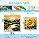 4 Pack Framed Paint by Numbers Kit for Adults 12x12inch-Landscape Paint by Numbers Kit with Framed, DIY Painting by Number with Canvas Oil Painting for Gift Home Wall Decor (30x30cm, without Easel) ajepon