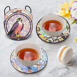 croshom 8 PCS Birds Diamond Art Coasters Diamond Painting Coasters Kits with Holder, Birds DIY Coasters for Adult Beginners, Diamond Art Crafts Supplies croshom