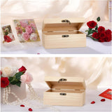 RHBLME 10 PACK Wooden Box with Hinged Lid, Unfinished Unpainted Wooden Boxes for Crafts, Large Wooden Box Unfinished Wood Box for DIY Storage Jewelry Plain Pine Box RHBLME