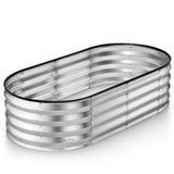 Galvanized Raised Garden Beds Outdoor // 4×2×1 ft Planter Raised Beds for Gardening, Vegetables, Flowers // Large Metal Garden Box (Silver) // Patented Tool-Free Design Plant & Plot