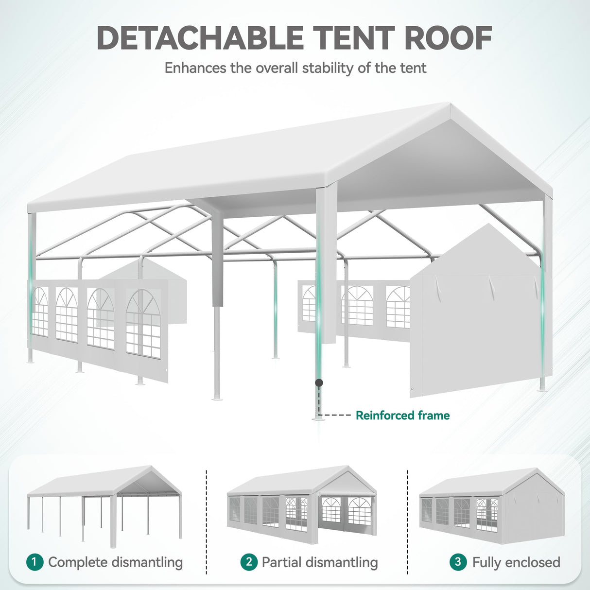YITAHOME 13x26 ft Party Tent Outdoor Wedding Event Shelters Heavy Duty Upgraded Galvanized Canopy with Large White Roof, Removable Sidewalls & 2 Storage Bags YITAHOME