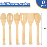 HANSGO 6PCS Bamboo Kitchen Utensils, Bamboo Spatula Spoons Kitchen Cooking Utensils Set for Home Kitchen Housewarming Holiday Gift HANSGO