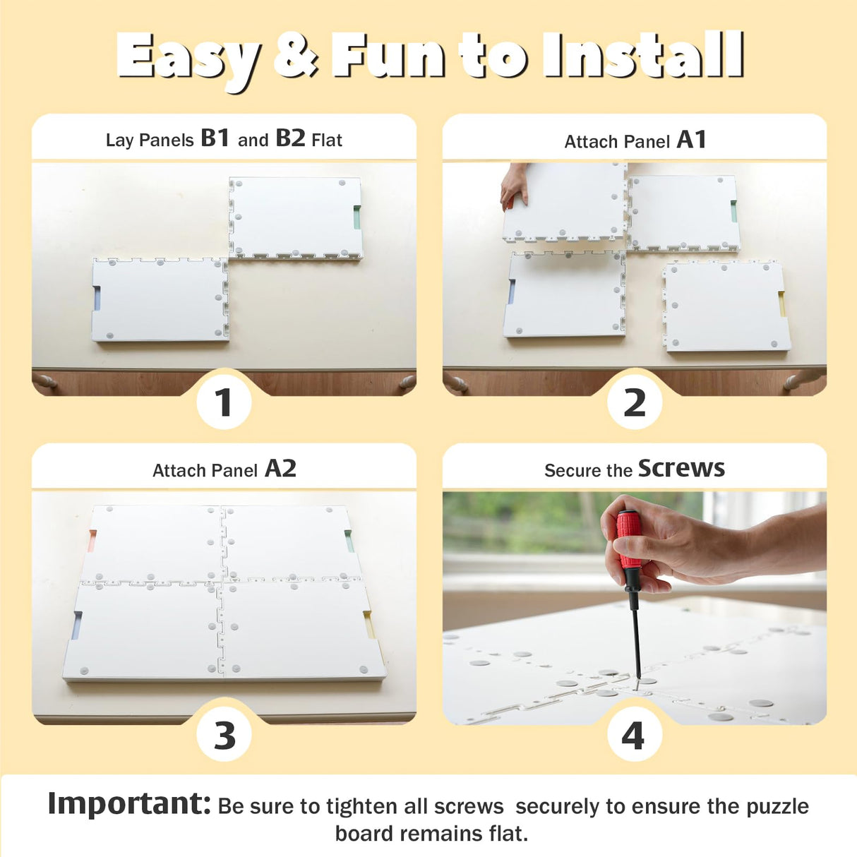 Playboda 2-in-1 Rotating & Tilting Puzzle Board for 1500‑Piece Puzzles with 4 Color Drawers and Cover, 32"x24" Portable Spinning Plastic Jigsaw Puzzle Table for Adults Playboda