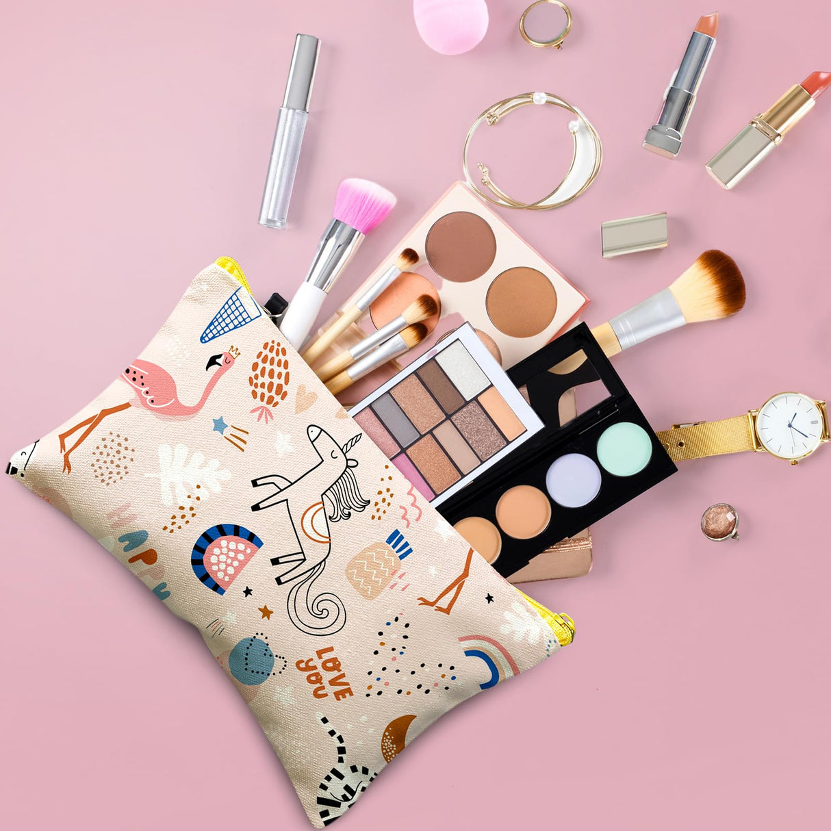 Silkfly 144 Pack Blank Canvas Cosmetic Bags Sublimation Makeup Bags White Pencil Pouch DIY Zippered Multipurpose Pouches Heat Transfer Iron on Pouch Bags for Stationery Toiletries Crafts Use Silkfly