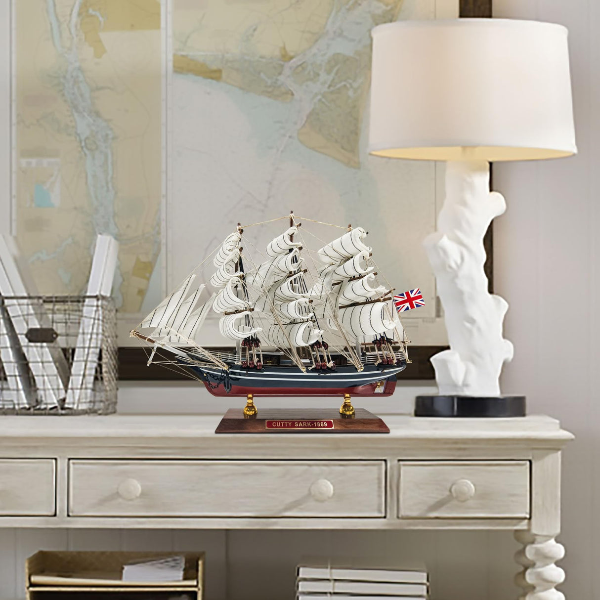 SAILINGSTORY Wooden Model Ship Clipper Cutty Sark 1/195 Scale Replica Ship Model Sailboat Decor Small HOME DECOR SAILINGSTORY