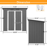 Outdoor Storage Shed, 6 X 4 FT Large Metal Utility Tool Sheds with Floor Frame, Steel Garden Shed for Backyard Garden Patio Lawn Hohuqeri