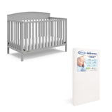 Graco Benton 5 in 1 Convertible Crib with Premium Foam Crib and Toddler Mattress - Pebble Gray Graco