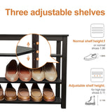 MACIFECI Shoe Rack Bench, 3 Tier Shoe Bench for Rustic Solid Wood Entryway Farmhouse Style Hallway Living Room, 39.4" MACIFECI