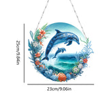 BAYUNOE DIY Hanging Dolphin Pendant Double-Sided Pattern Single Sided Diamond Art Painting Ornament Special Shaped Diamond Hang for Window Home Garden Wall Door Decor BAYUNOE