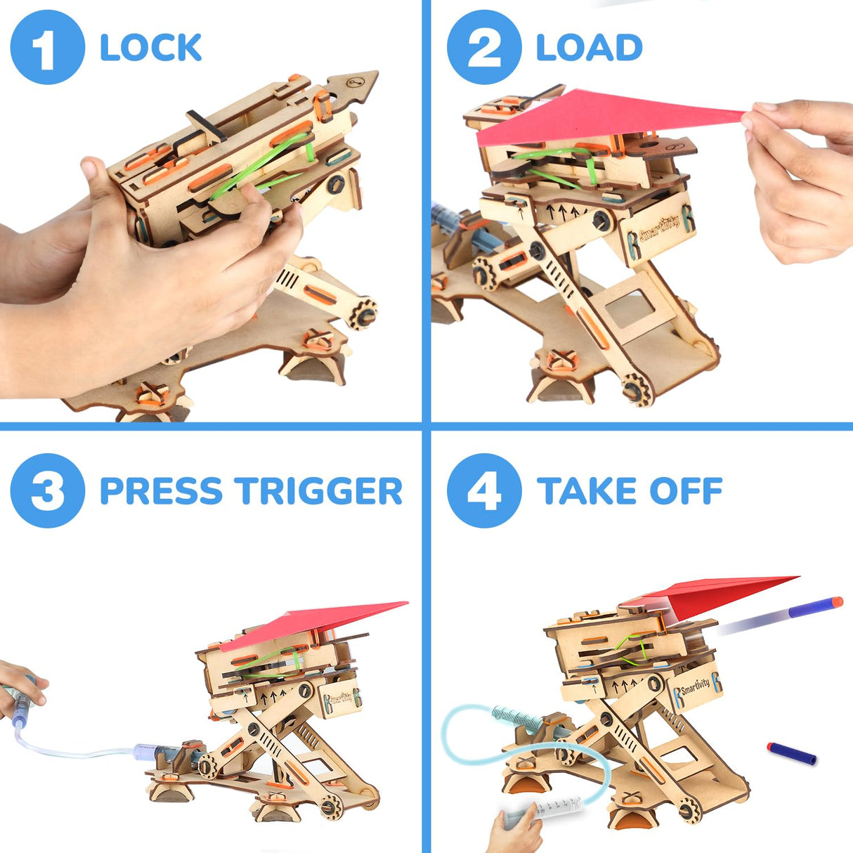 Smartivity 2in1 Hydraulic Airplanes & Darts Launcher STEM Toy for Kids Ages 6-14 Years I Cool Birthday Gifts for Boys & Girls | DIY Science STEM Kit for 6, 8,10,12,14 Years I Engineering Game Smartivity