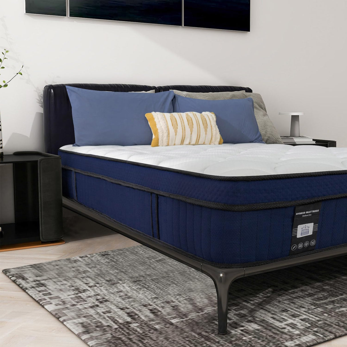 NiSleep Twin Mattress, 14 Inch Pillow Top Mattress in a Box, Medium Firm Fiberglass-Free, Soft Breathable Pressure Relief Memory Foam Hybrid Pocket Innerspring Bed, CertiPUR-US Certified NiSleep