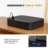 Biometric Gun Safe for Handgun, ≤0.1s Quick Access Pistol Safe 4-Ways Unlock APP/Fingerprint/Numeric Code/Key with Security Cable, Handgun Safe for Nightstand, Home, Bedside, Car - Aluminum Alloy OneTigris