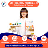 Nine Planets DIY Solar System Model for Kids - Complete Solar System Kit for Kids 8+ Years Old - Includes Wood Model & Puzzle with Fact Cards - Science Kits for 8-12 Years Old Little Jupiter