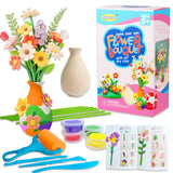 Clay Flower Craft Kit for Kids - Make Your Own DIY Air Dry Bouquet Making Set, Arrange & Create Personalized Art, Perfect Arts & Crafts Gift for Kids, Non-Toxic Modeling Clay with Tools & Guide NOONEAU