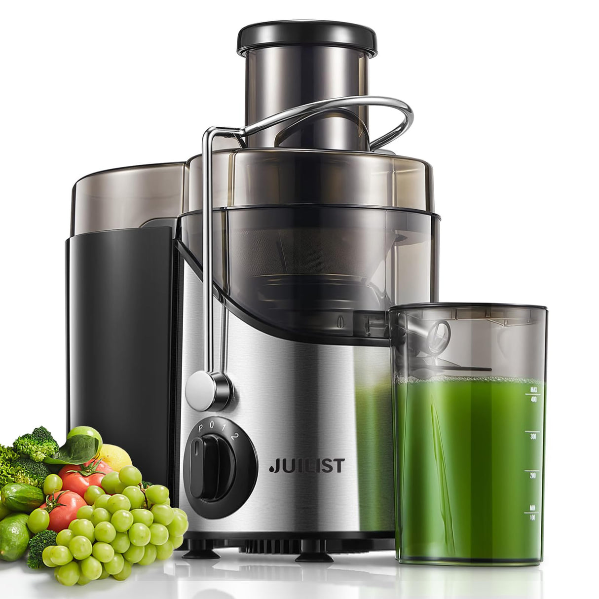 Juicer Machines, Juilist 3" Wide Mouth Juicer Extractor Max Power 800W, for Vegetable and Fruit with 3-Speed Setting, 400W Motor, Easy to Clean Juilist