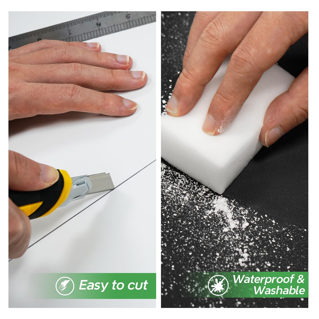 STICKGOO Smooth Drop Ceiling Tiles 2ft x 2ft, PVC Ceiling Tile 24 x 24in - Waterproof, Fire-Rated to Prevent Breakage - Package of 12 Tiles Cover 48 Sq. Ft, White STICKGOO