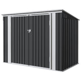 Greesum 5.8x3.3 FT Outdoor Storage Shed Metal Garbage Shed with Lid Chain Hydraulic Gas Rod for Lawn Tools, Bikes, Toys,Garbage Bin,Black Greesum