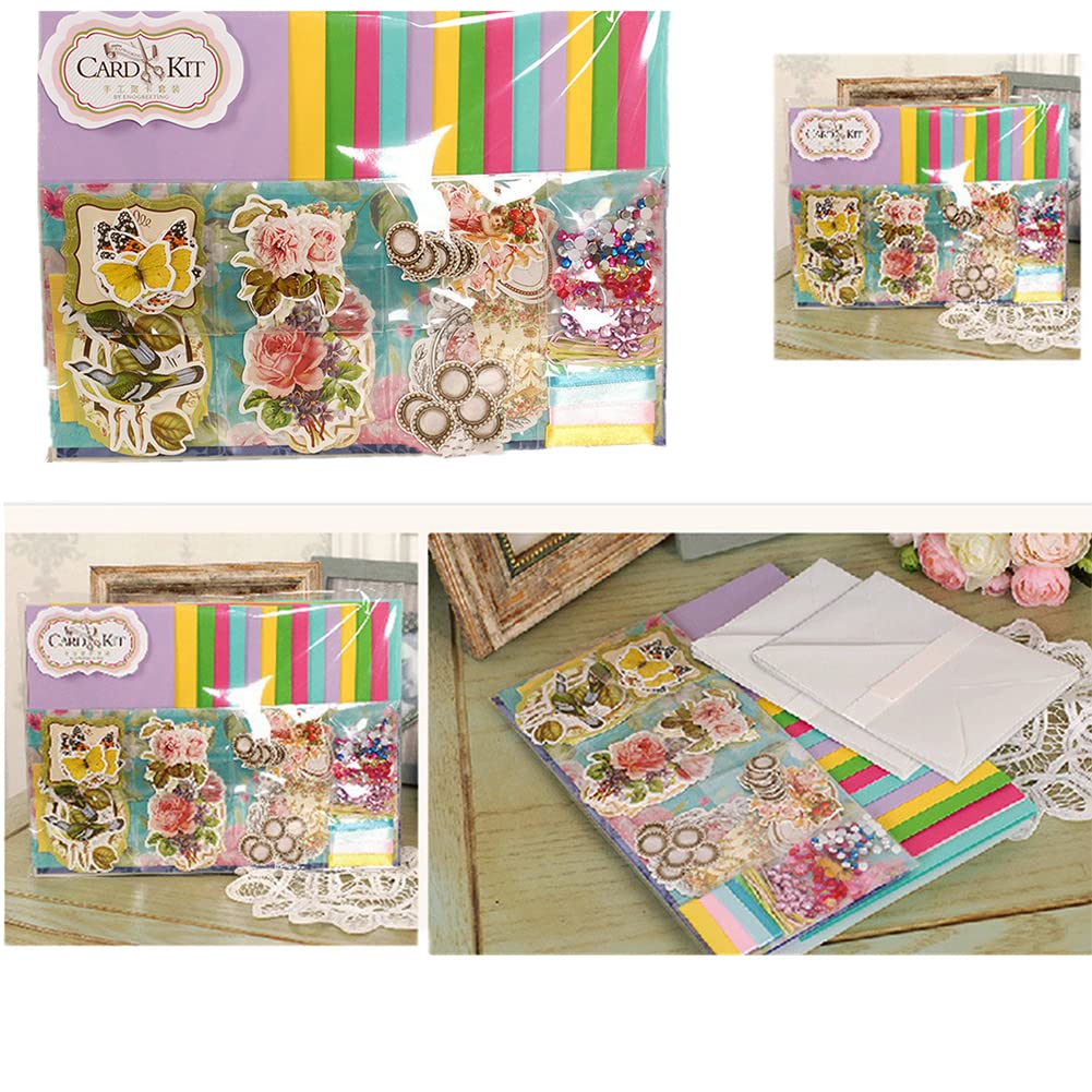 Gigicloud Paper Card Making Kits, Handmade Greeting Card Kits DIY Card Making Material Set Colorful Card Making Set for Birthday, Thanksgiving, Christmas, Baby Shower, 15 Cards + 15 Envelope Gigicloud