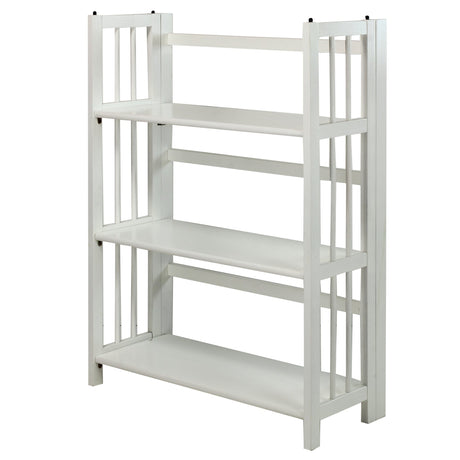 Casual Home 3-Shelf Folding Stackable Bookcase (27.5" Wide)-White Casual Home