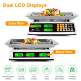 Price Computing Scale 88lb/40kg Commercial Food Scale for Produce Meat with Stainless Steel Large Platform, LCD Display, and Green Bright Backlight for Farmers Markets, Deli, （Not for Trade） BROMECH