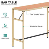 YITAHOME 5 Piece Patio Bar Set for 4 Outdoor High Top Dining Table and Chairs (with Arms, Cushions, Backrest) Bar Table and Chairs Set Outdoor Bar Set with Stool for Indoor/Outdoor YITAHOME