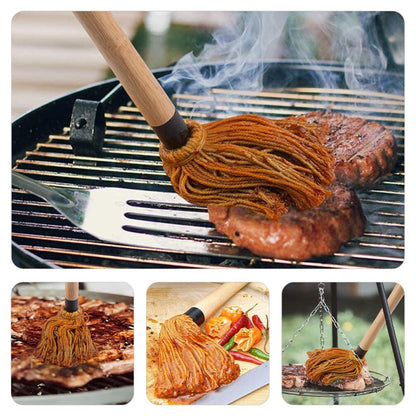 2pcs BBQ Feeding Mop Set Grill Accessories Kit Grilling Tools Roasting Mops BBQ Accessories for Grill Cooking Brush Grill Basting Mop Grill Accessories for Outdoor Grill BBQ Tools