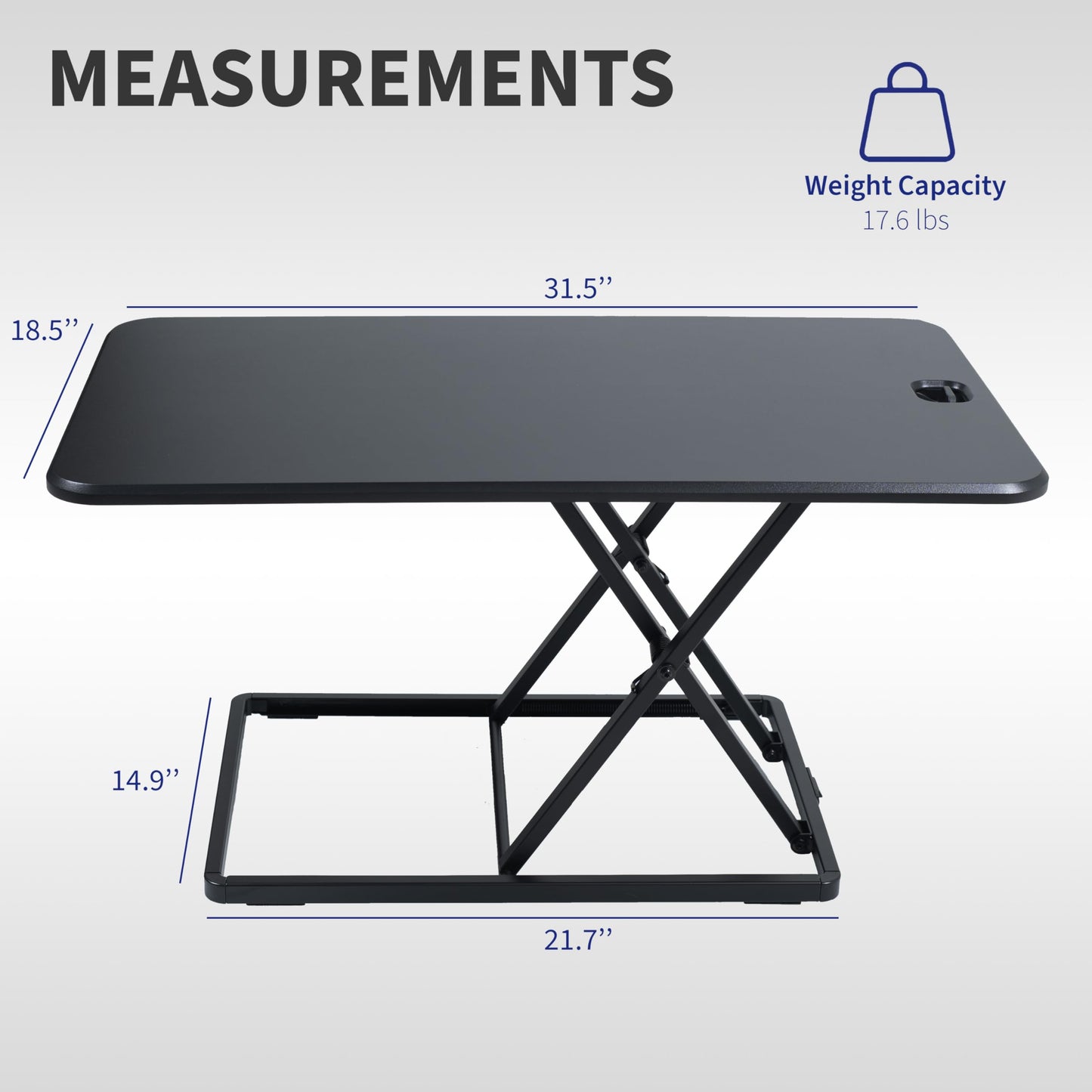 VIVO Ultra-Slim 32 Inch Single Top Height Adjustable Standing Desk Riser, Compact Sit Stand Desktop Converter for Monitor or Laptop, Black, DESK-V032J